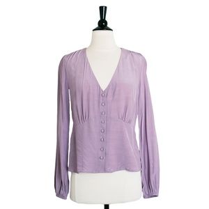 APRICOT UK | Lilac Button Front Long Sleeve Blouse